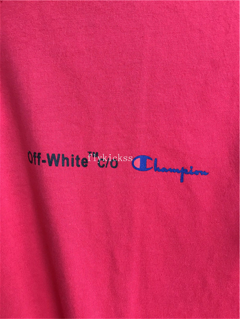 Off White Champion Red Tshirt